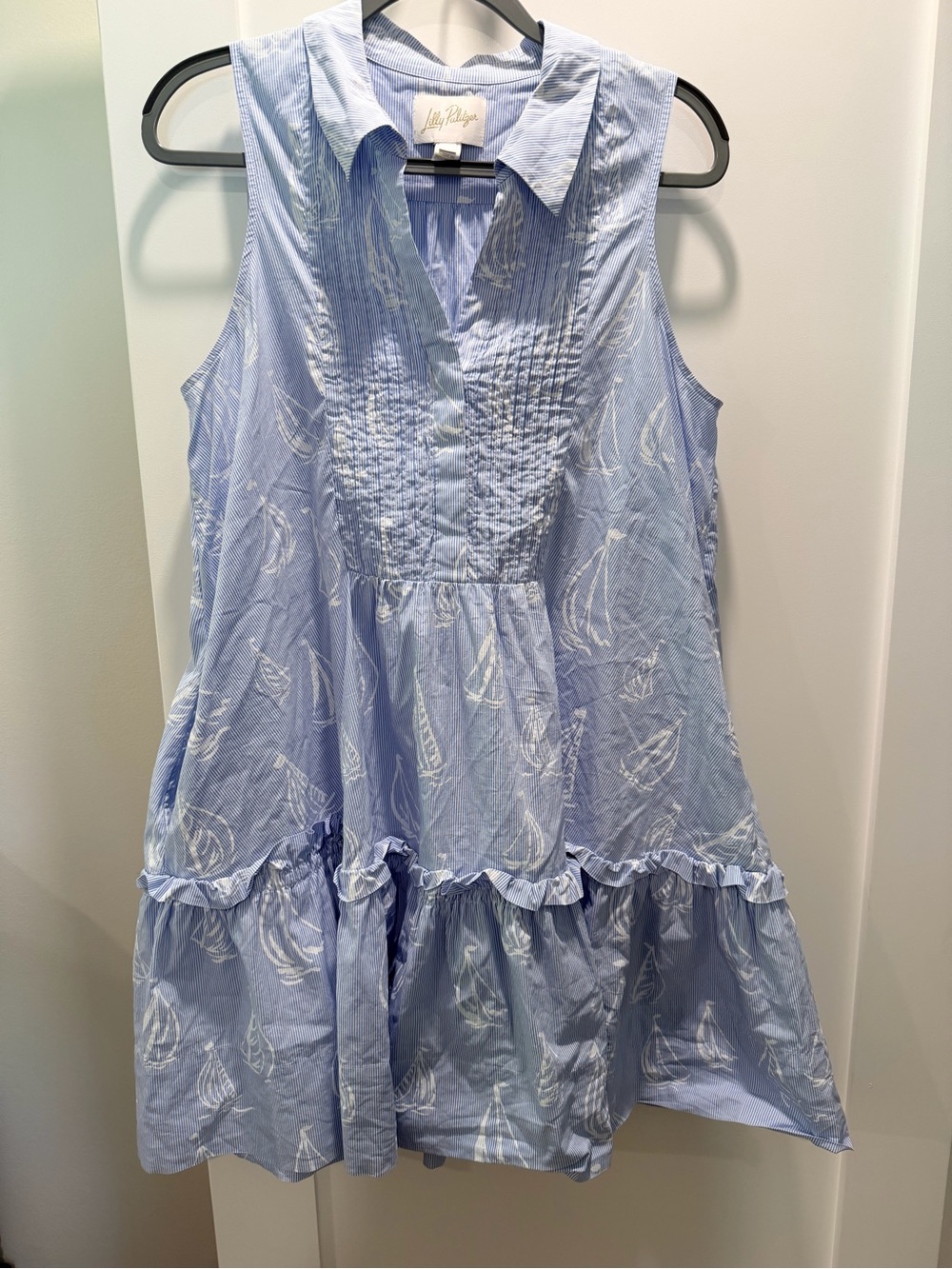 Lilly Pulitzer Light Blue Sleeveless Sailboat Dress